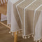 Round Tablecloth 60 Inch for Circular Table, Crturto Farmhouse Table Cloth Cotton Linen Wrinkle Resistant Table Cover for Home Kitchen Dining (Round, 60 Inch, Linen)