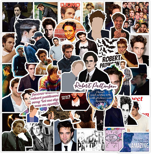 The Twilight Saga Stickers for Hydro Flask, 50pcs Waterproof Vinyl Decal for Laptop Water Bottle Phone Skateboard Bike (Robert Pattinson)