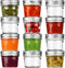 Small Mason Jars 4 oz - 12 Pack Glass Canning Jars with Regular Airtight Lids and Bands, Mini Clear Mason Jars for Preserving, Honey, Jam, Baby Food, Kitchen Spices, Tea, DIY Projects, Dishwasher Safe