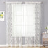Floral Beige Semi Sheer Curtains 2 Panels,Vintage Lace Embroidered Window Treatments Girls Room Drapes and Curtains for Kitchen Bedroom Nursery Living Room Small Window, 60 x 63 Inch Length