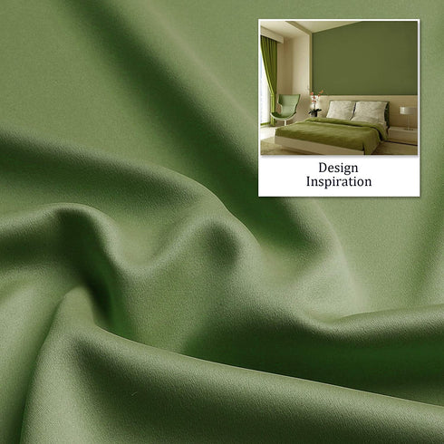 Sage Green Curtains with Grommet Solid Blackout for Bedroom 63 Inch Length Thermal Insulated Blackout Room Darkening Curtains Drapes 42 x 63 Inches Long