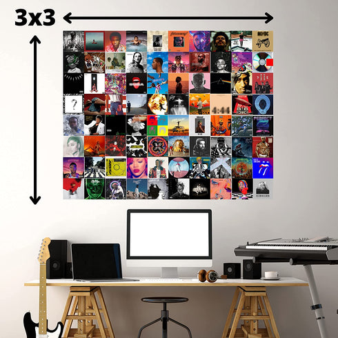 80 Pcs Print Album Covers | Unique Square Printed Photos 4x4 inch | Album Cover Posters Collage Kit | Music Posters for Room Aesthetic | Aesthetic Poster | Poster Pack | Album Cover Art Posters