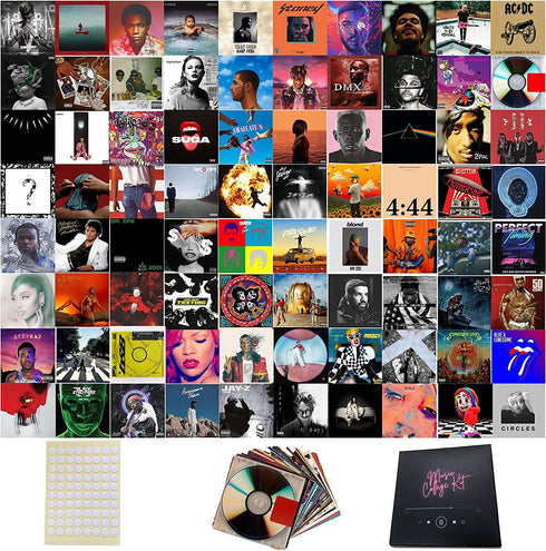 80 Pcs Print Album Covers | Unique Square Printed Photos 4x4 inch | Album Cover Posters Collage Kit | Music Posters for Room Aesthetic | Aesthetic Poster | Poster Pack | Album Cover Art Posters