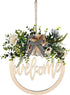 Welcome Sign Welcome Front Door Round Wood Sign Hanging Front Door Porch Decor Welcome Sign Front Farmhouse Porch Spring Welcome Sign (Carvedboard Welcome)