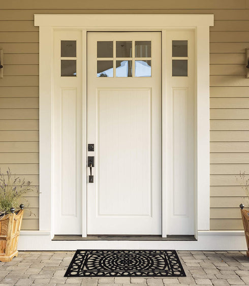 DII Rubber Doormats Collection All Weather, 18x30, Sun Scroll