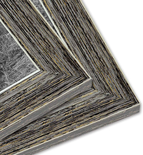 Americanflat 5x7 Rustic Tan Picture Frame with Polished Glass - Horizontal and Vertical Formats for Wall and Tabletop - Pack of 2