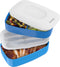 Bentgo Classic - All-in-One Stackable Bento Lunch Box Container - Modern Bento-Style Design Includes 2 Stackable Containers, Built-in Plastic Utensil Set, and Nylon Sealing Strap (Blue)