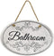 Bathroom Marble Bathroom Sign | 8 3/4" x 6 x 5/16 | Home D©cor Collection | Ceramic with Design | Oval Bathroom Wall Plaque | Bathroom Wall D©cor | Bathroom D©cor Wall Art (Bathroom)