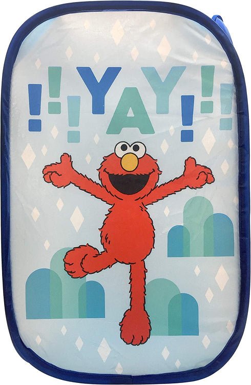 Sesame Street Elmo Yay Pop Up Hamper - Mesh Laundry Basket/Bag with Durable Handles, 22" x 14" (Official Sesame Street Product)