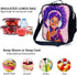 African American Black Girl Lunch Bag Insulated Lunch Box Tote for Kids Girls Toddler Teens Pink Reusable Canvas Lunch bags with Shoulder Strap