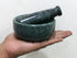 KLEO 4" Diameter Natural Stone Mortar and Pestle Set as Spice Grinder, Medicine Masher - Okhli and Musal (Green Shallow)