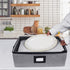Platter Storage Case-China Storage Containers Height of 5.5'' with Sturdy Stackable Lid Wearable TC Material Include 4 Large Felt Dividers(Light Grey)