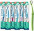 Preserve Eco Friendly Adult Toothbrushes, Made in The USA from Recycled Plastic, Lightweight Pouch, Soft Bristles, Colors Vary, 6 Count