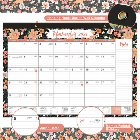 2022 Desk Calendar - 18 Months Extra Large Desk/Wall Calendar, 22" x 17" , Jul 2021 - Dec 2022, Academic Desk Calendar with Corner Protectors