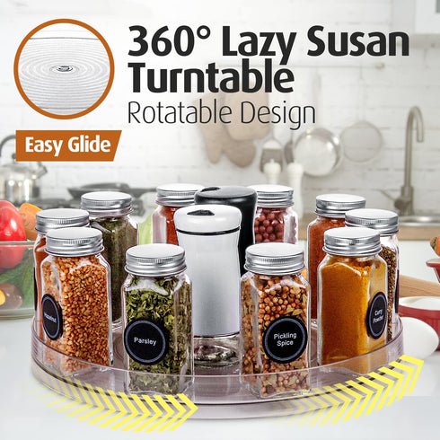 Lazy Susan Turntable Organizer - for Kitchen, Pantry, Cabinet, Dining Table, Refrigerator, Countertop - Clear Spinning Lay Susan- 11.5 Inches - by Homeries (2)