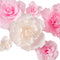 Large Paper Flower Decorations for Wall - White Pink Paper Flowers Wall Decor - Crepe Paper Flowers for Wedding Backdrop,Nursery Wall Decor, Birthday Party Backdrop Decor,Pink White Flowers Set/6