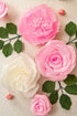 Large Paper Flower Decorations for Wall - White Pink Paper Flowers Wall Decor - Crepe Paper Flowers for Wedding Backdrop,Nursery Wall Decor, Birthday Party Backdrop Decor,Pink White Flowers Set/6