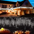 Twinkle Star 360 LED Christmas Iciclelights Outdoor Dripping Ice Cycle Lights, 29.5ft 8 Modes Curtain Fairy Lights with 60 Drops, Indoor Xmas Holiday Wedding Party Decorations, Cool White