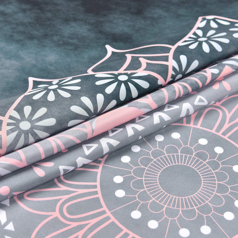 Mandala Tapestry Grey Pink Tapestry Hippie Bohemian Floral Tapestries Wall Hanging for Room Bedroom