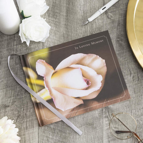 Global Printed Products Funeral Guest Book Flower 9"x7"