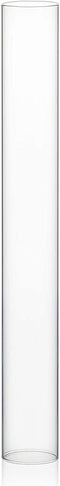 WGVI Hurricane Candle Holder Sleeve, Wide 2", Height 16", Clear Glass Cylinder Open Both Ends, Chimney Tube, Open Ended Candle Shade, 1 Piece
