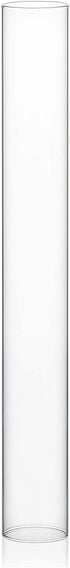 WGVI Hurricane Candle Holder Sleeve, Wide 2", Height 16", Clear Glass Cylinder Open Both Ends, Chimney Tube, Open Ended Candle Shade, 1 Piece