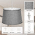 EDISHINE Plug in Pendant Light, Hanging Light with 15Ft Clear Cord, On/Off Switch, Grey Fabric Shade, Pendant Light Fixture for Bedroom, Kitchen, Living Room, Dining Table