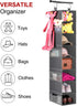 MISSLO 8-Shelf Hanging Shoe Organizer Clothes Closet Organizers and Storage Shelves Hat Holder with Large Shelf and Side Mesh Pockets for Hats Handbags Kid Sweater, Grey