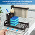 Sink Caddy Organizer, 1Easylife Kitchen Sink Caddy Bronze with Drain Tray Sponge Holder Brush Dishcloth Holder Hanger Countertop for Kitchen