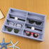 STYLIGING Sunglasses Organizer Storage Tray, 8 Grids Eyewear Watch Holder Display Velvet Jewelry Tray for Drawer, Eyeglasses Glasses Storage Case for Women Men - Gray