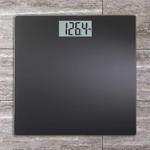 InstaTrack Large Display Digital Bathroom Scale with Step-On Technology in Black, Accurately Measures up to 400 Pounds