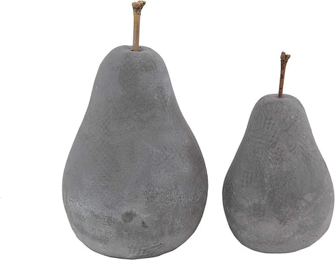Creative Co-Op DA5981-1 Large Grey Cement Pear Decoration, 5"