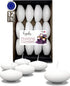 HYOOLA Premium White Floating Candles 3 Inch - 8 Hour - 12 Pack - European Made