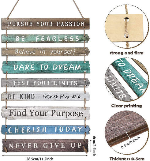 FairySandy Rustic Wall Hanging Plaque Sign Inspirational Wall Art for Your Home Motivational Wooden Decor Inspirational Positive Wall Plaque with Saying Quotes for Home Office Living Room (Green)