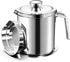 Chihee Oil Strainer Pot Grease Can 2 L Stainless Steel Oil Storage Can Container with Fine Mesh Strainer Dust-proof lid Non-slip Plate Suitable for Storing Frying Oil and Cooking Grease