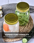16 oz Mason Jars With Lids Regular Mouth 15 Pack-16 oz Glass Jars with Lids,Bulk Pint Clear Glass Jars For Meal Prep, Food Storage With 20 Labels (Gold Lids)