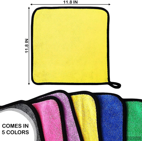 5Pcs Car Microfiber Cleaning Cloth - Multicolor Microfiber Cloth for Electronics Towels to Dry Car Microfiber Towel - Kitchen Cloth Cleaning Towel Glasses Cleaning Cloth Stainless Steel Cleaning Cloth