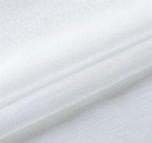 MIUCO 2 Panels White Curtains Grommet Textured Solid Sheer Curtains 84 Inches Long for Bedroom (2 x 54 Wide x 84" Long) White