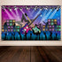 Karaoke Party Decorations Supplies, Large Fabric Rock Star Vacation Party Backdrop Banner for Rock N Roll Party Decorations, Rock Star Banner Background, 72.8 x 43.3 Inch