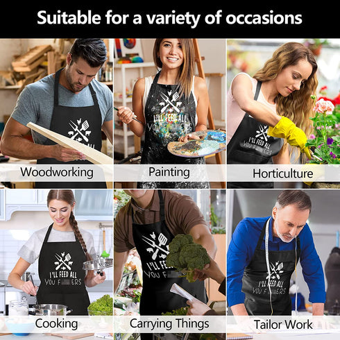 Funny Cooking Apron for Men, Women - Birthday Gifts for Mom,Wife, Dad, Gag Gifts for Boyfriend, Cooking Chef Apron