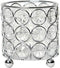Elegant Designs HG1000-CHR Elipse Crystal Flower, Candle Holder, Wedding Centerpiece, 3.25 Inch, Chrome Decorative Candleholder/Vase