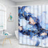 Ikfashoni Marble Shower Curtain, Modern Abstract Shower Curtain with 12 Hooks, Navy Blue Luxury Bathroom Shower Curtain, Gold Geometric Shower Curtain, Fabric Art Shower Curtain, 69" x 70"