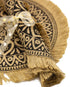 CAPASIN Boho Round Placemats Set of 4 Brown Dining Modern Dinner Braided Beige Table and Fall Circle Runner Kitchen Plate Mats Runners for White Place with Fringe Gold(Brown Tassel A)