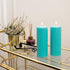CANDWAX 3x8 Pillar Candle Set of 2 - Decorative Rustic Candles Unscented and No Drip Candles - Ideal as Wedding Candles or Large Candles for Home Interior - Turquoise Candles