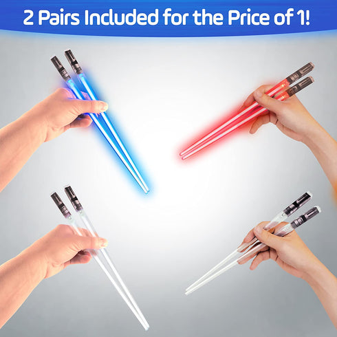 Chop Sabers Light Up LightSaber Chopsticks (3 Pairs, Red, Blue, Green)