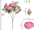 KAHAUL Artificial Flowers Silk Peony Flower Fake Flower Small Pieces Wedding Bouquet Design for Home Store Decoration Indoor&Outdoor (4 Pack, Pink Red)