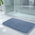 Yimobra Memory Foam Bath Mat Large Size, 31.5 x 19.8 Inches,Soft and Comfortable, Super Water Absorption, Non-Slip, Thick, Machine Wash, Easier to Dry for Bathroom Floor Rug, Denim Blue