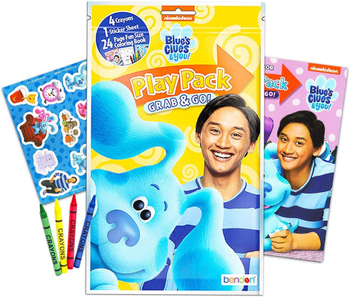 Blues Clues Party Favors Packs ~ Bundle Includes 12 Sets with Blue's Clues and You! Stickers, Coloring Books and Crayons (Blues Clues Party Supplies)