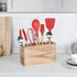 Heightened Wooden Silverware Caddy, 4 Adjustable Smart Compartments Utensil Holder, Great Flatware Caddy- Ideal for Kitchen, Dining, Home Party, Buffet, and More