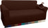 Luxurlife Thick Sofa Covers 1-Piece Stretch Couch Cover for 3 Cushion Couch Latest Jacquard Sofa Slipcover for Pets Kids Furniture Protector with Elastic Bottom(Large, Chocolate)
